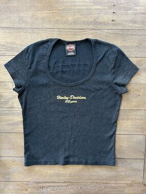 Harley-Davidson 100 Years Baby Tee | 2003 Milwaukee Anniversary | Y2K